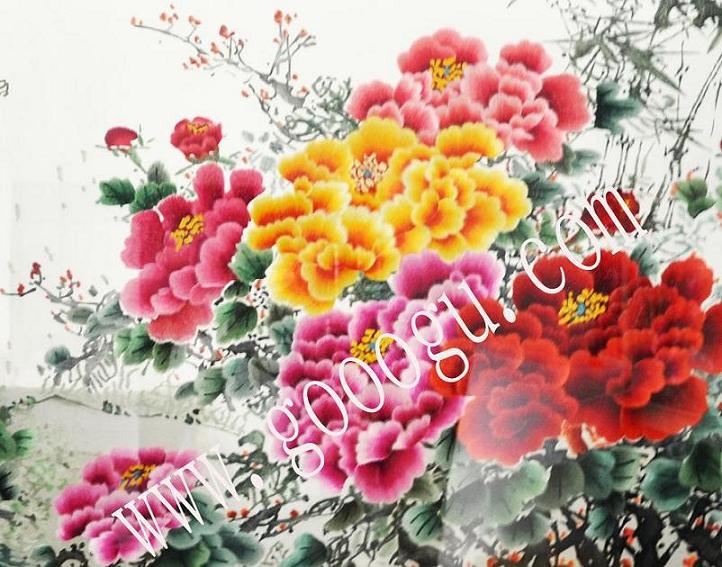 精品牡丹花、繡工精細(xì)